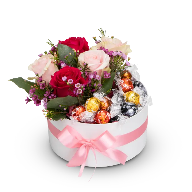 Květinový box s pralinkami